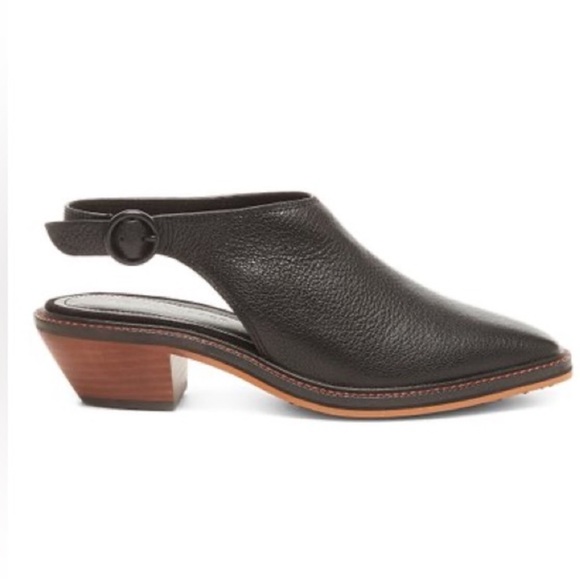Kelsi Dagger Shoes - Kelsi Dagger Brooklyn Castle Black Genuine Leather Slingback Mules size 6.5